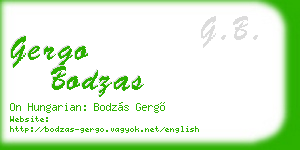gergo bodzas business card